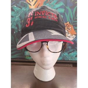 Invicta Black Cap with Red Logo and Trim
